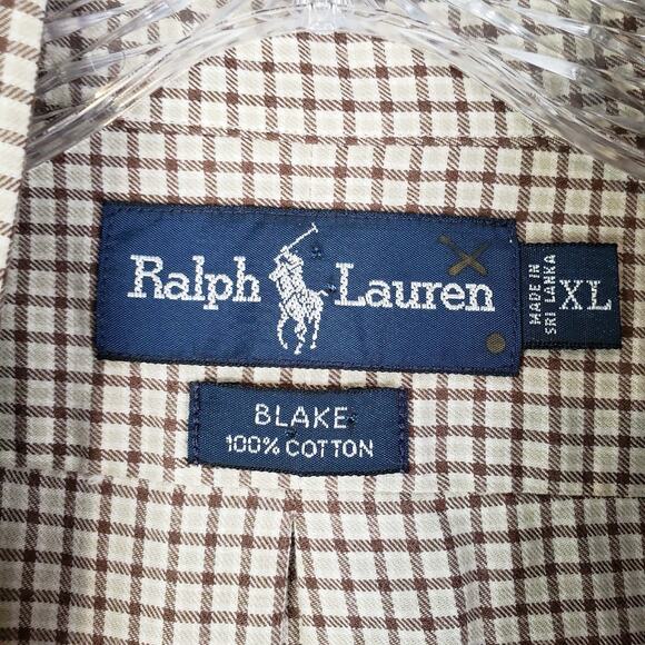Polo Ralph Lauren Shirt Mens Size XL Blake Brown Plaid Button Down Oxford LS - Picture 5 of 8